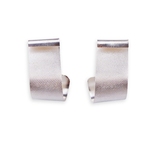 Roma - Fold Earrings ( Shiny Silver Finish )