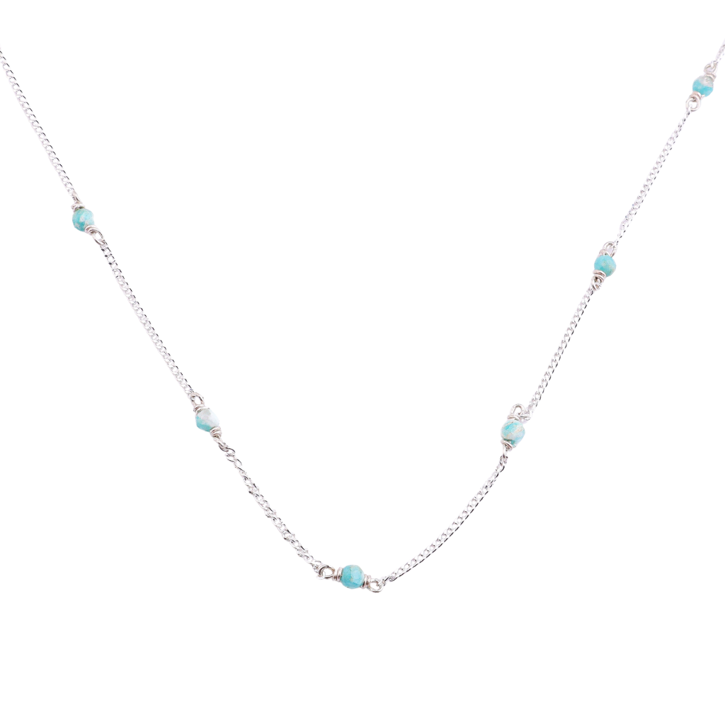 Silver Blue Jade Chain