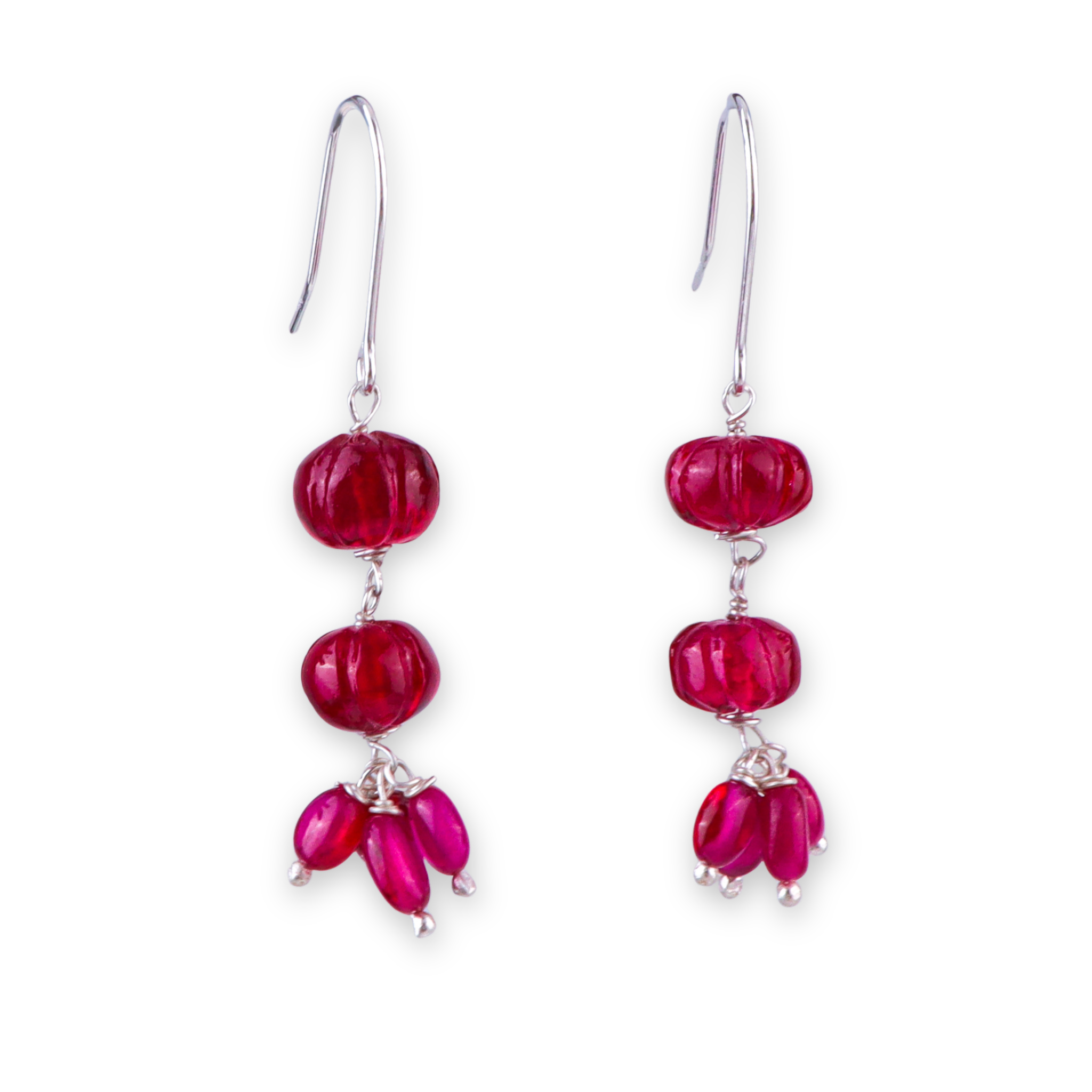 Ruby Silver Earrings (Project Handmade)