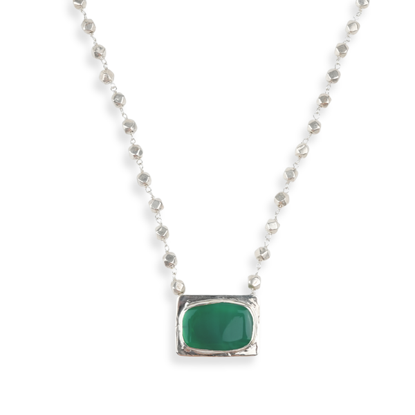 Luxe Necklace – Green Onyx & Ashtapailu Ganthan