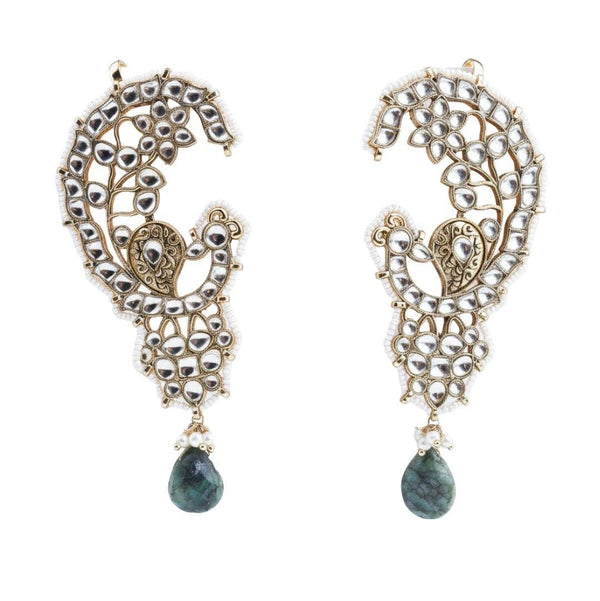 22K gold-plated fashion earcuff front view featuring an elegant design and premium 22K gold-plated finish