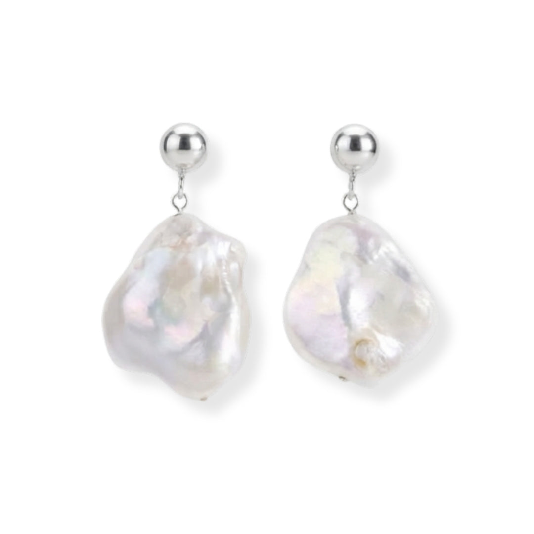 Irregular Freshwater Pearl Drop Earrings (Project Handmade)