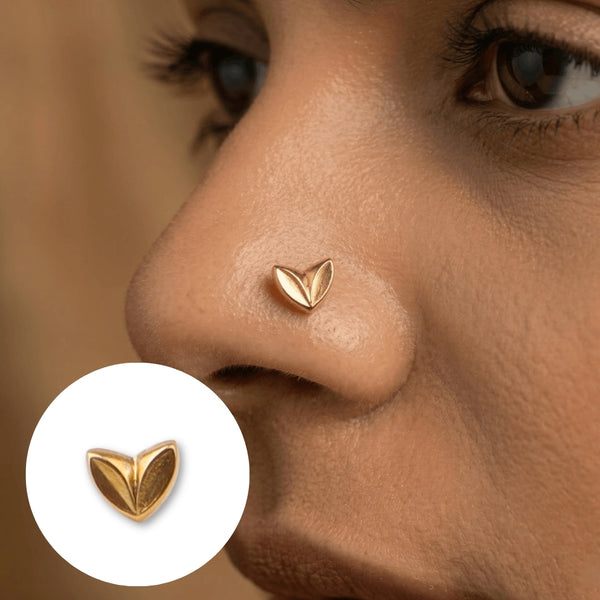 Silver Tiny Nose Pin – Pierced | 22K Gold-Plated