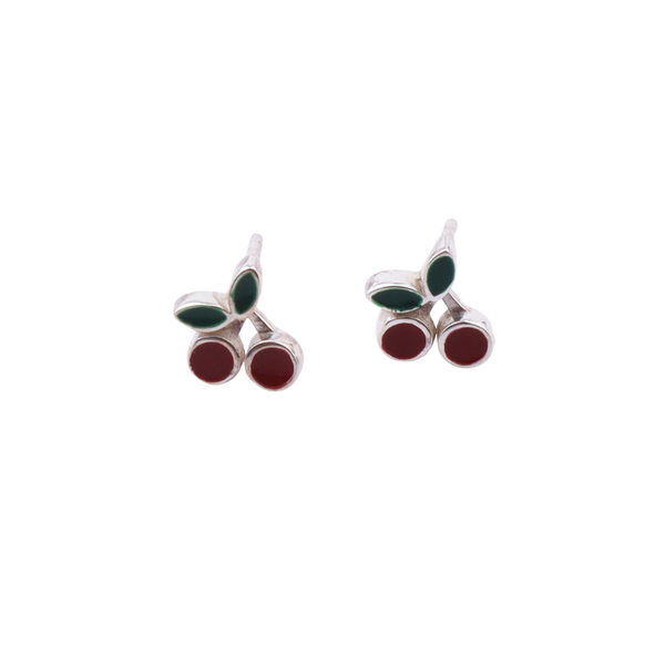 Cherry Enamel Studs