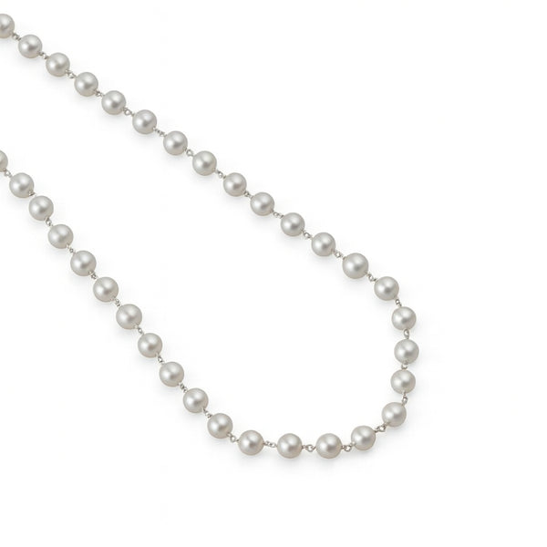 Silver Necklace with Pearls