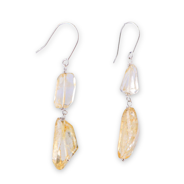 Citrine Silver Earrings (Project Handmade)