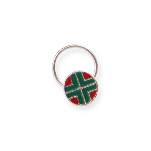 Enamel Red Green Round Nosepin