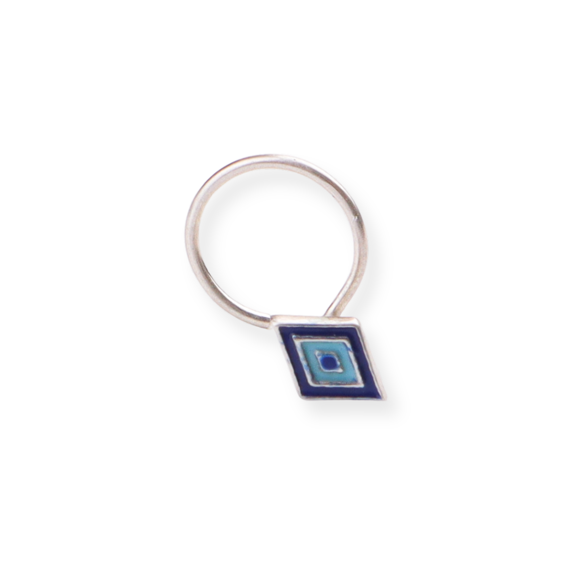 Diamond Nose pin ( Pierced ) - Blue , Turquoise