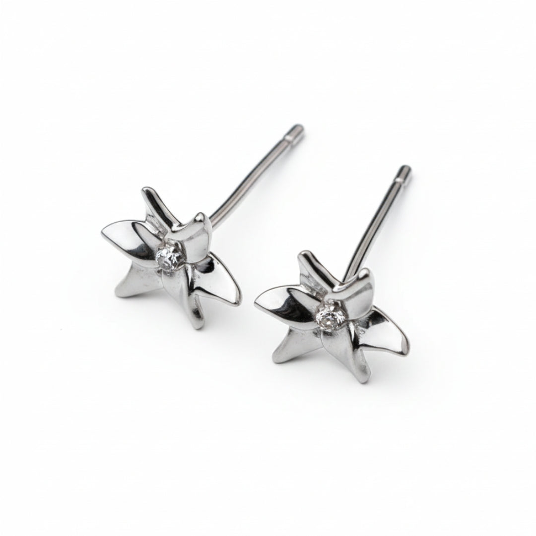 Silver Arabian Jasmine Flower Studs Earring | 92.5 Silver