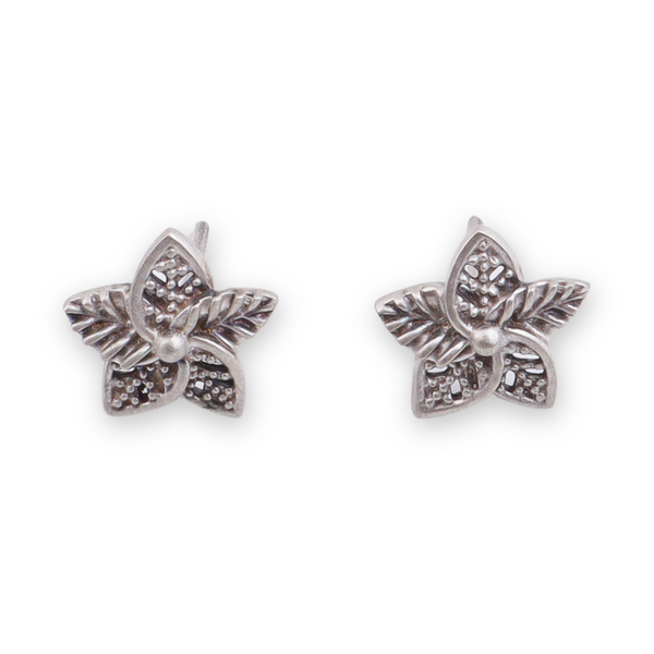 Carved Flower Stud Earrings