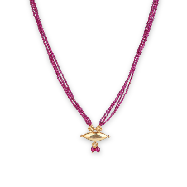Tait Pendant Necklace with Rubies | 22K Gold-Plated