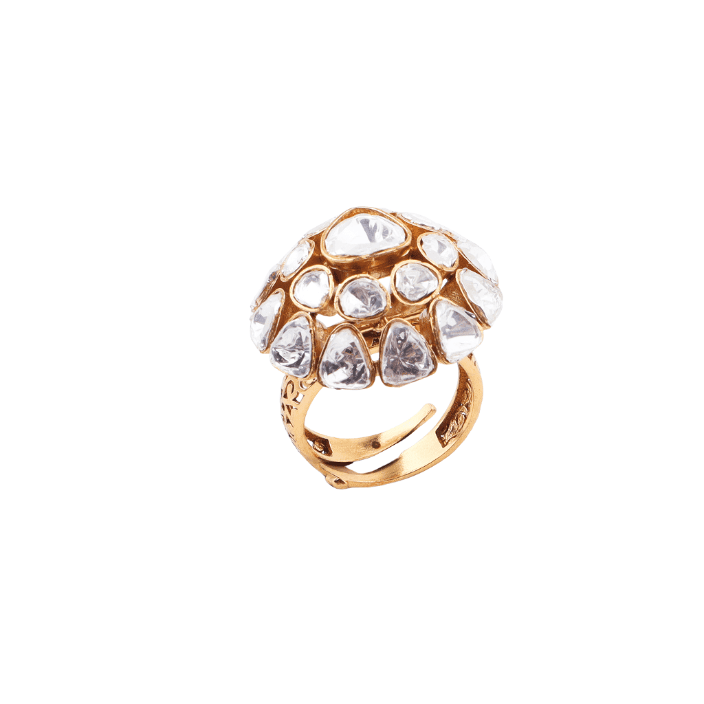 Brass Fashion Ring front view featuring a stylish design and premium brass finish