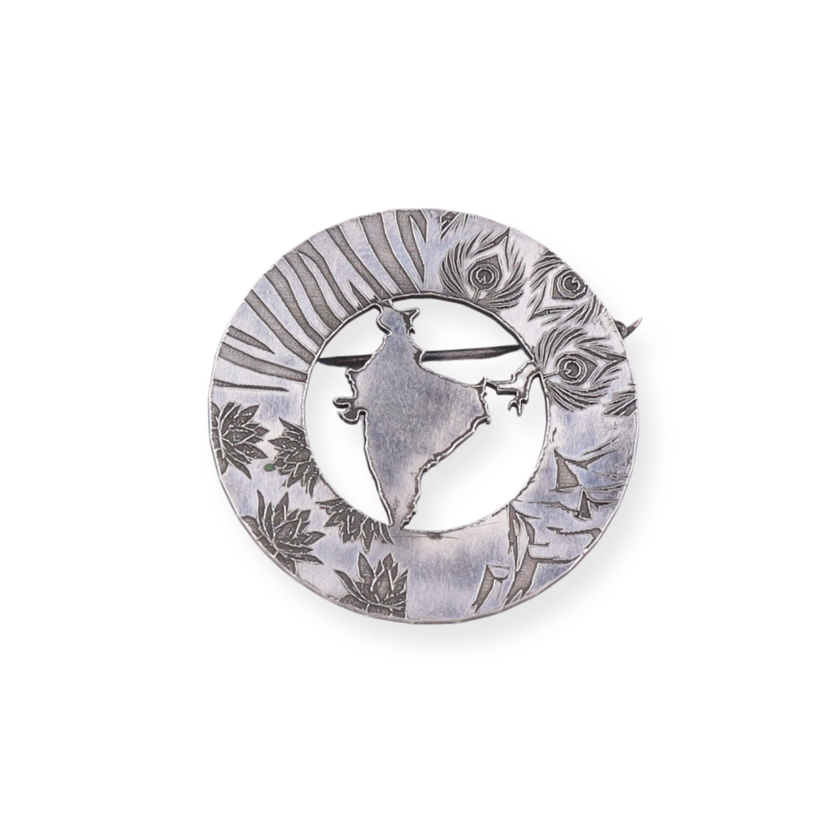 Unisex India Silver Brooch