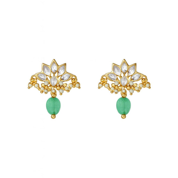 22K Gold-Plated Fashion Earring front view featuring an elegant design and premium 22K gold-plated finish
