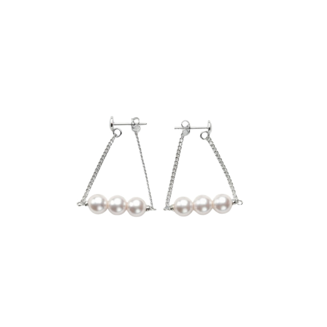 Three Pearl Chain Earrings (Project Handmade)