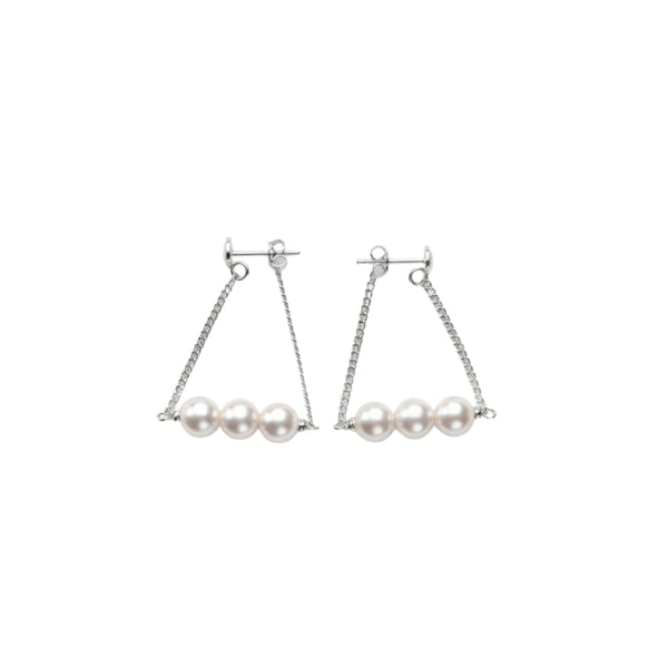 Three Pearl Chain Earrings (Project Handmade)