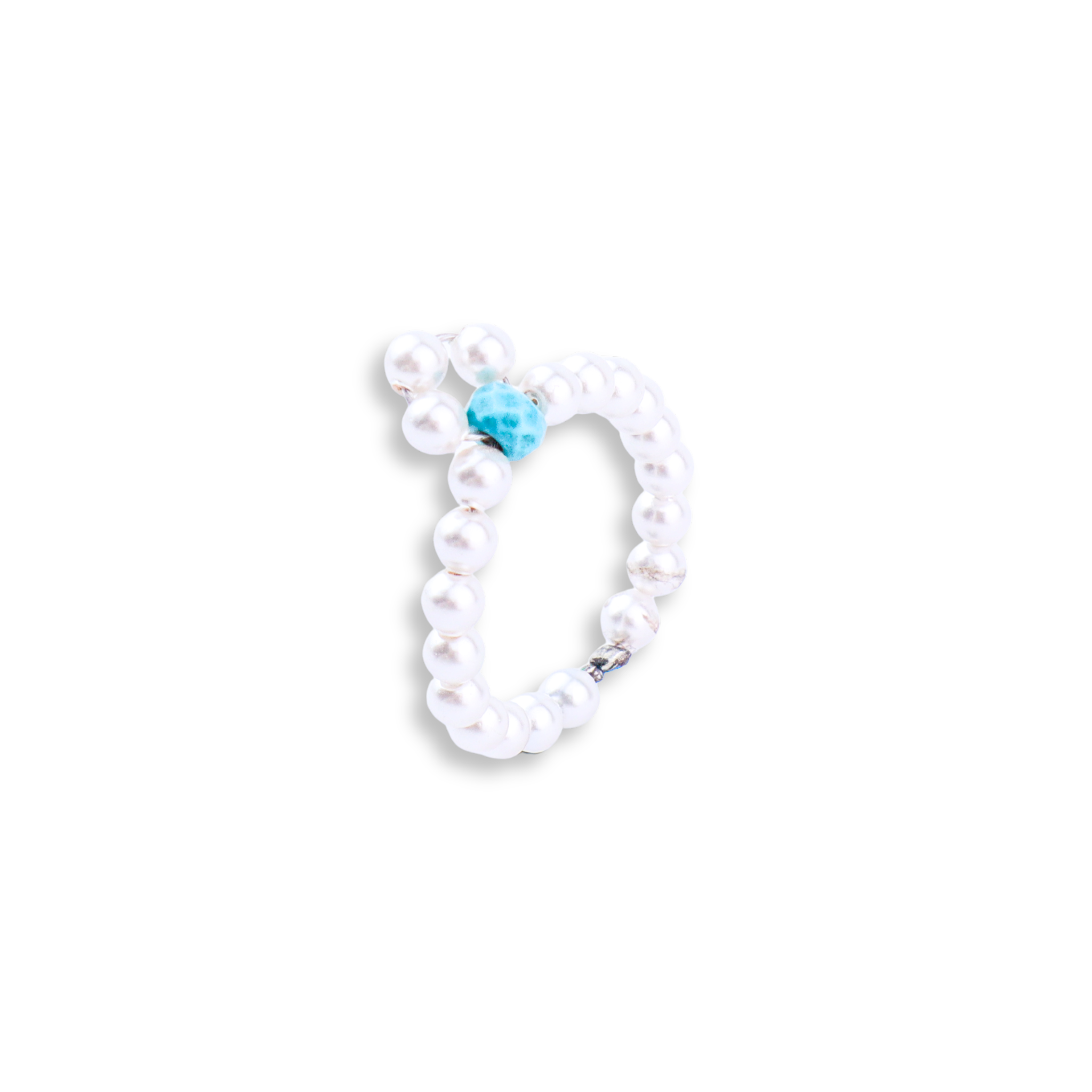 Turquoise and Pearl Beaded Ring