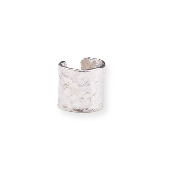 Unisex Hammered Earcuff in Silver