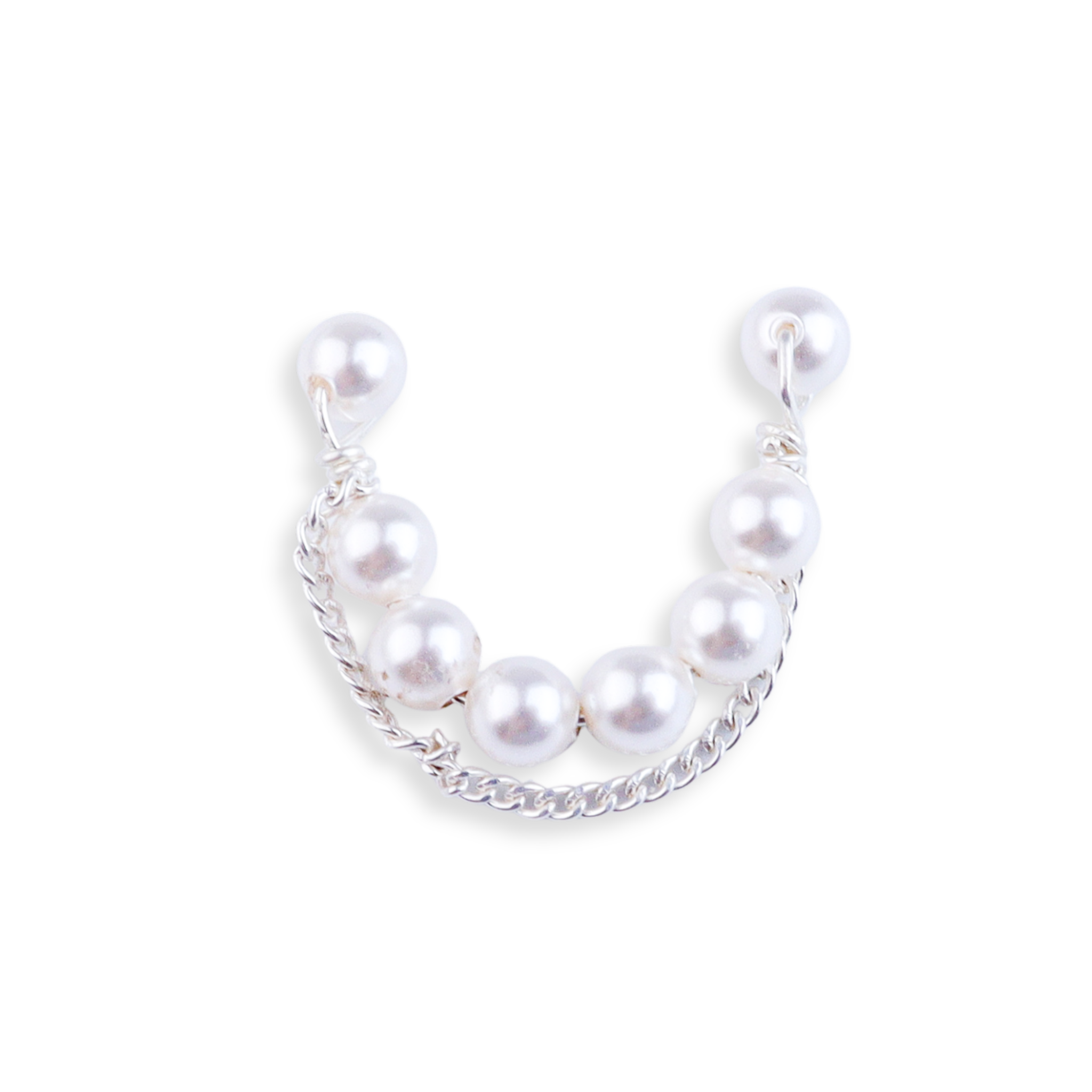 Pearl Layer and Chain Earcuff