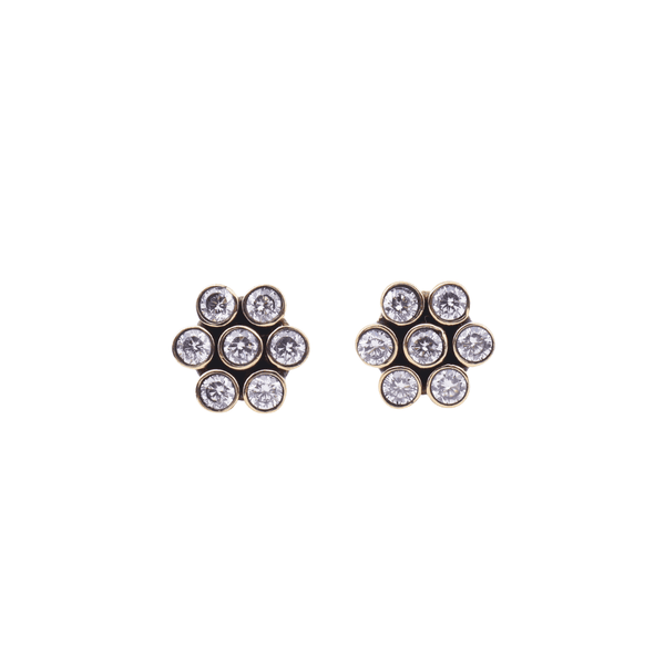 Brass fashion earrings, front view featuring a stylish design and premium brass finish