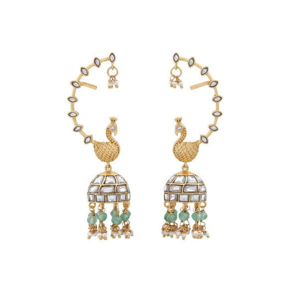 22K gold-plated fashion earcuff front view featuring an elegant design and premium 22K gold-plated finish