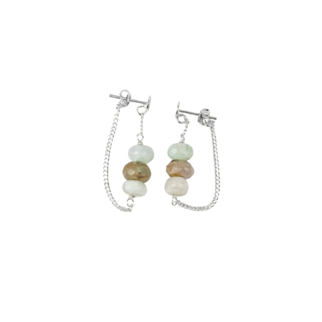 Blue Opal and Chain Earrings (Project Handmade)