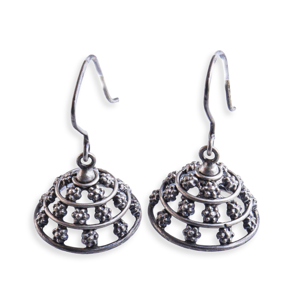 Silver Oxidized Jhumki