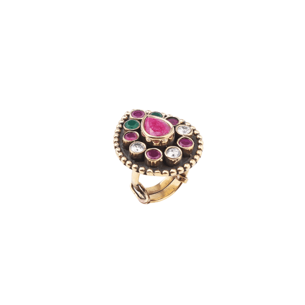 Brass Fashion Ring front view featuring a stylish design and premium brass finish