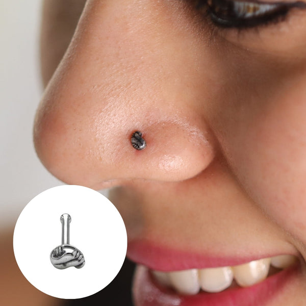 Silver Paisely Nose pin