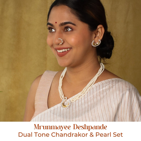 Dual Tone Chandrakor & Pearl Set