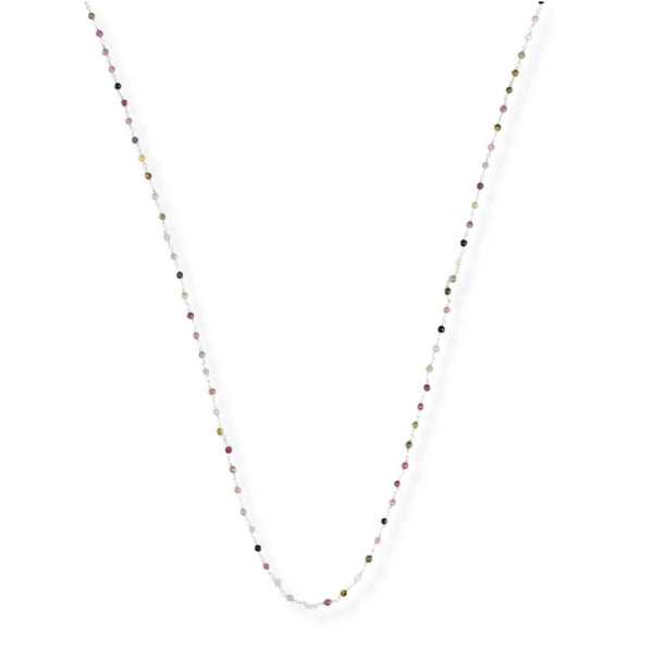 Tourmaline Ganthan Necklace 26 Inches in 92.5 sterling silver