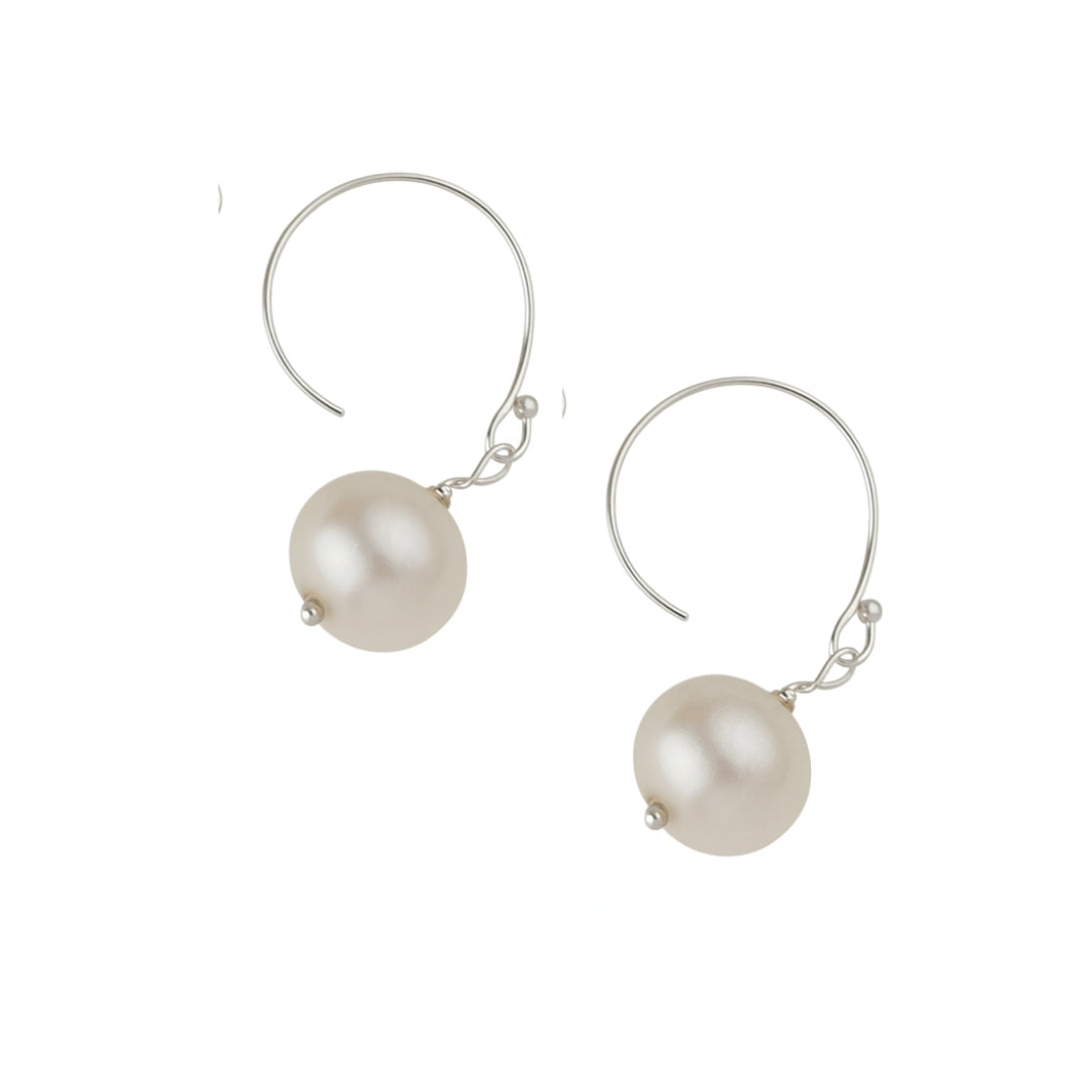 Fresh Water Pearl Silver Dangler Earrings
