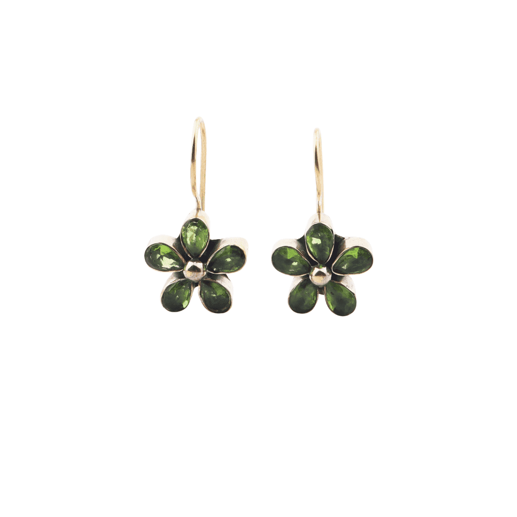 Brass fashion earrings, front view featuring a stylish design and premium brass finish