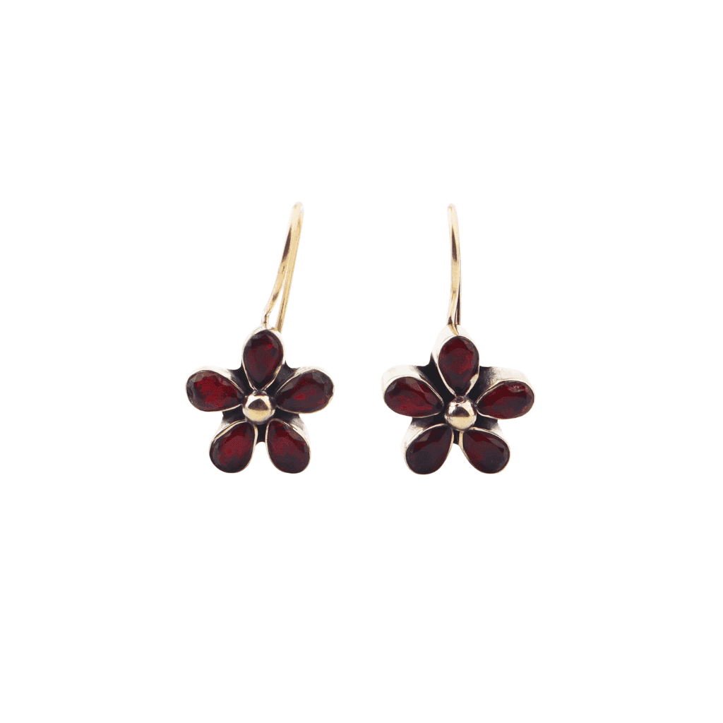 Brass fashion earrings, front view featuring a stylish design and premium brass finish