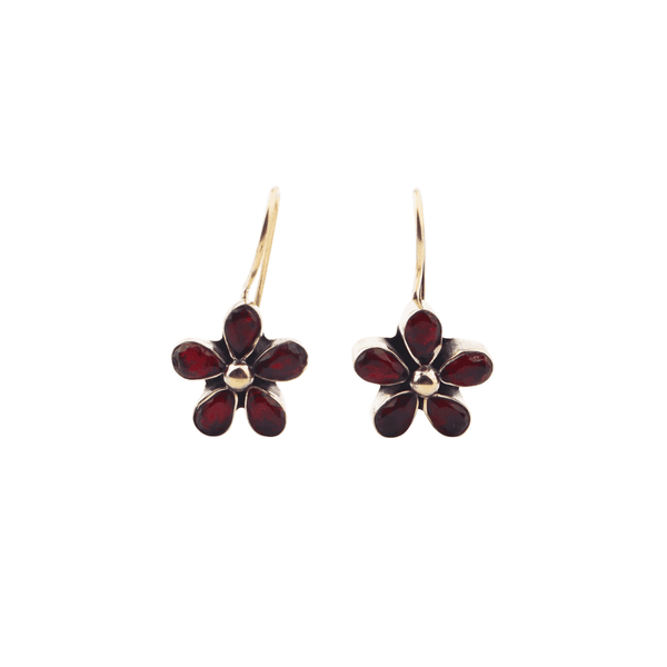 Brass fashion earrings, front view featuring a stylish design and premium brass finish