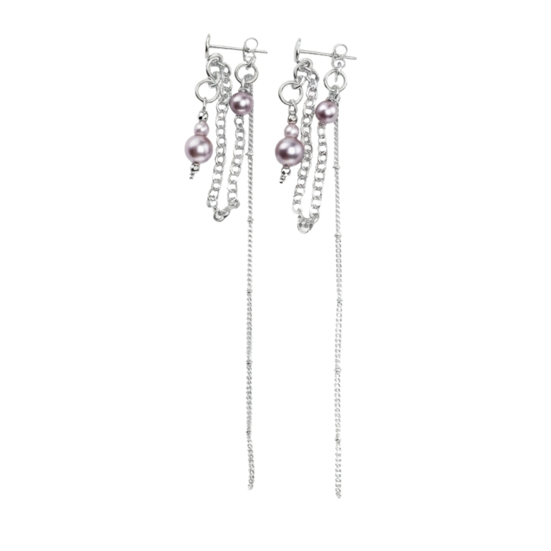 Pearl and Chain Layered Earrings (Project Handmade)