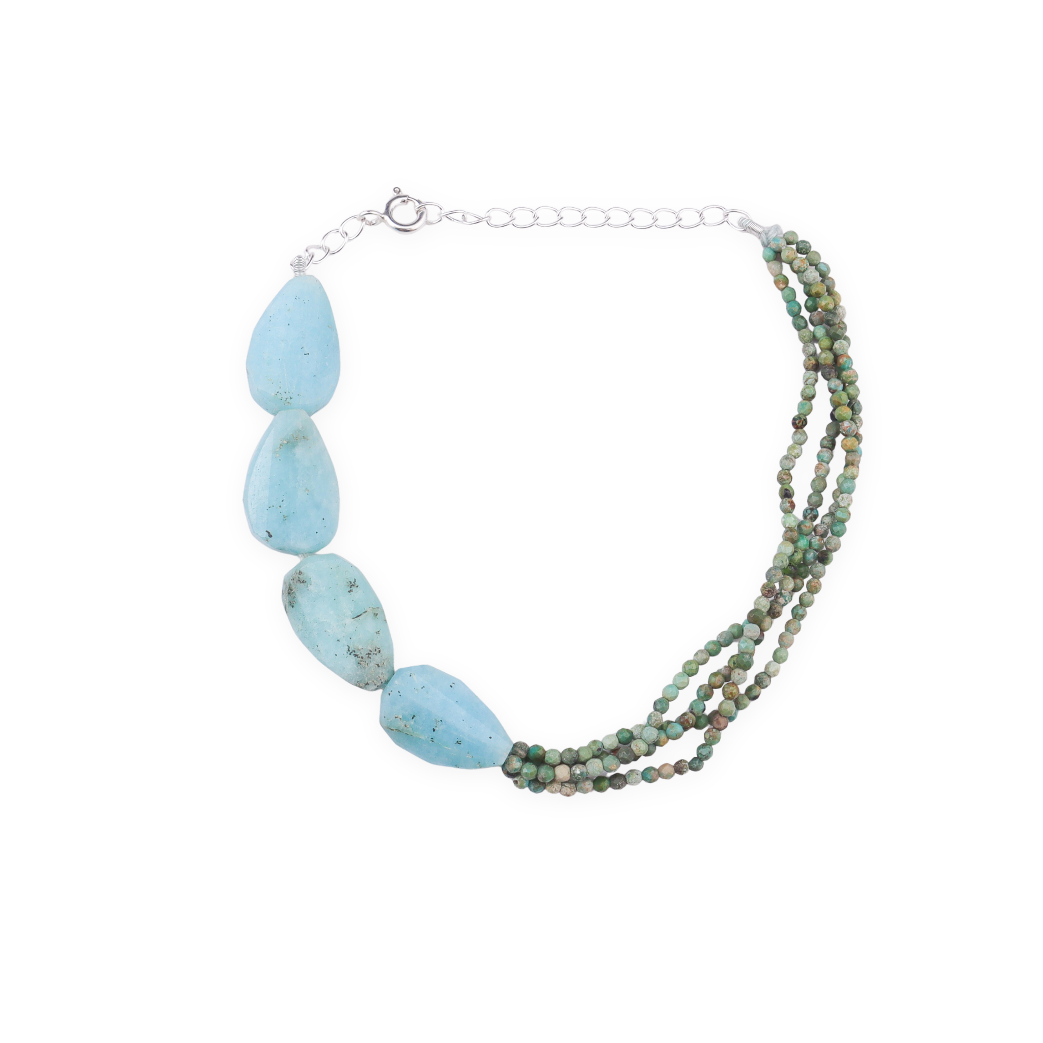 Half & Half Bracelet - Larimar & Firoza Stones