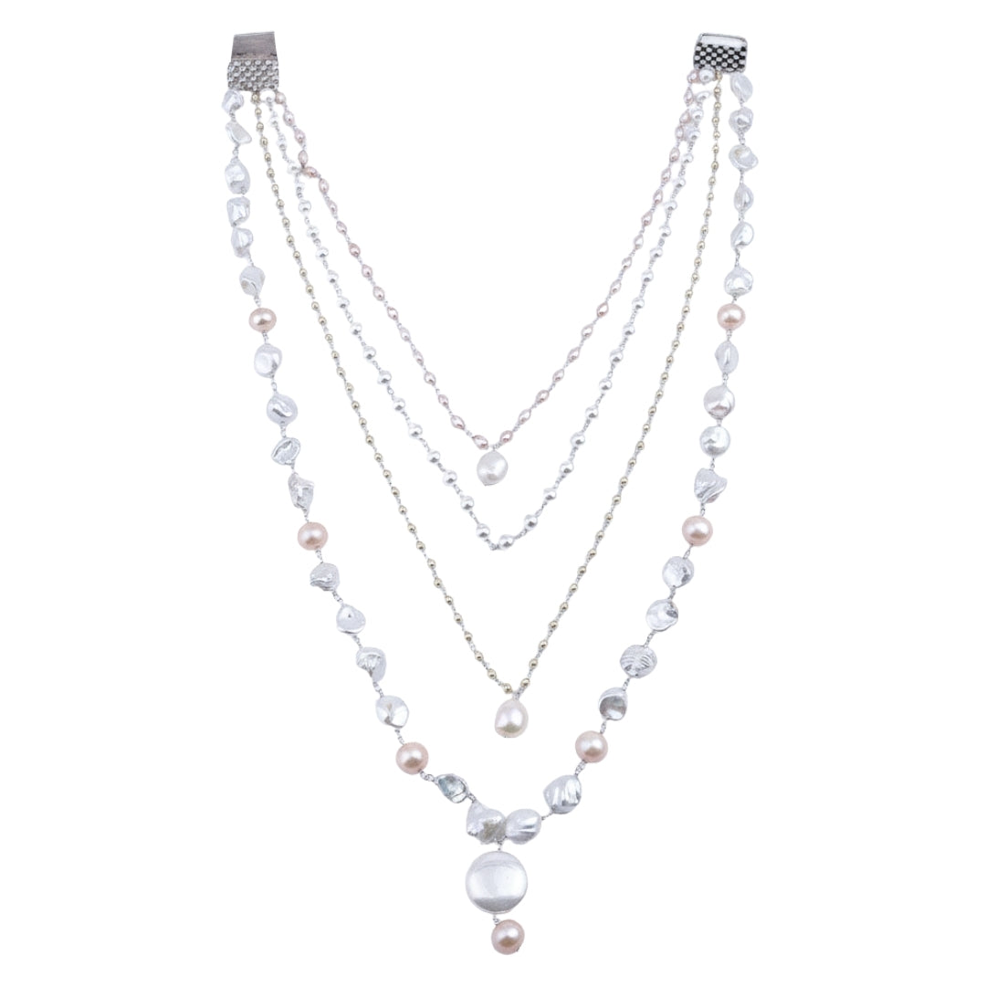 Luxe Necklace - Fresh Water, baroque and Rice Pearls