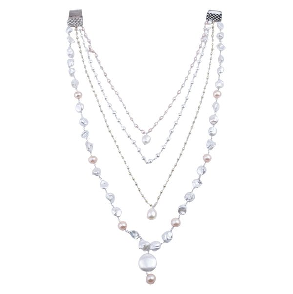 Luxe Necklace - Fresh Water, baroque and Rice Pearls