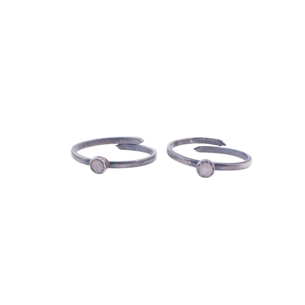 Tiny Silver Adjustable Flat Circle Toe Ring