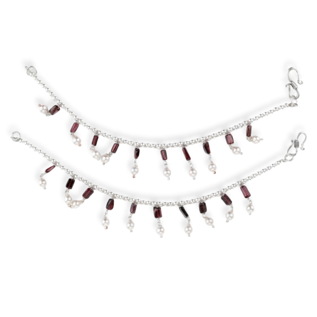 Pearls and Garnet Silver Vel (Project Handmade)