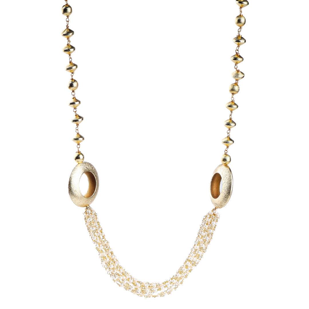 22K Gold-Plated Fashion Necklace front view featuring an elegant design and premium 22K gold-plated finish