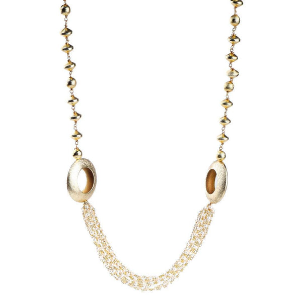 22K Gold-Plated Fashion Necklace front view featuring an elegant design and premium 22K gold-plated finish