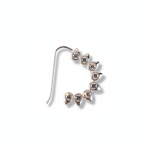 CZ petal nath big pierced silver jewelry