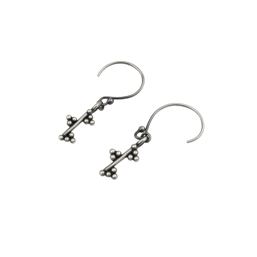 Silver Dots and Line Dangler Earring
