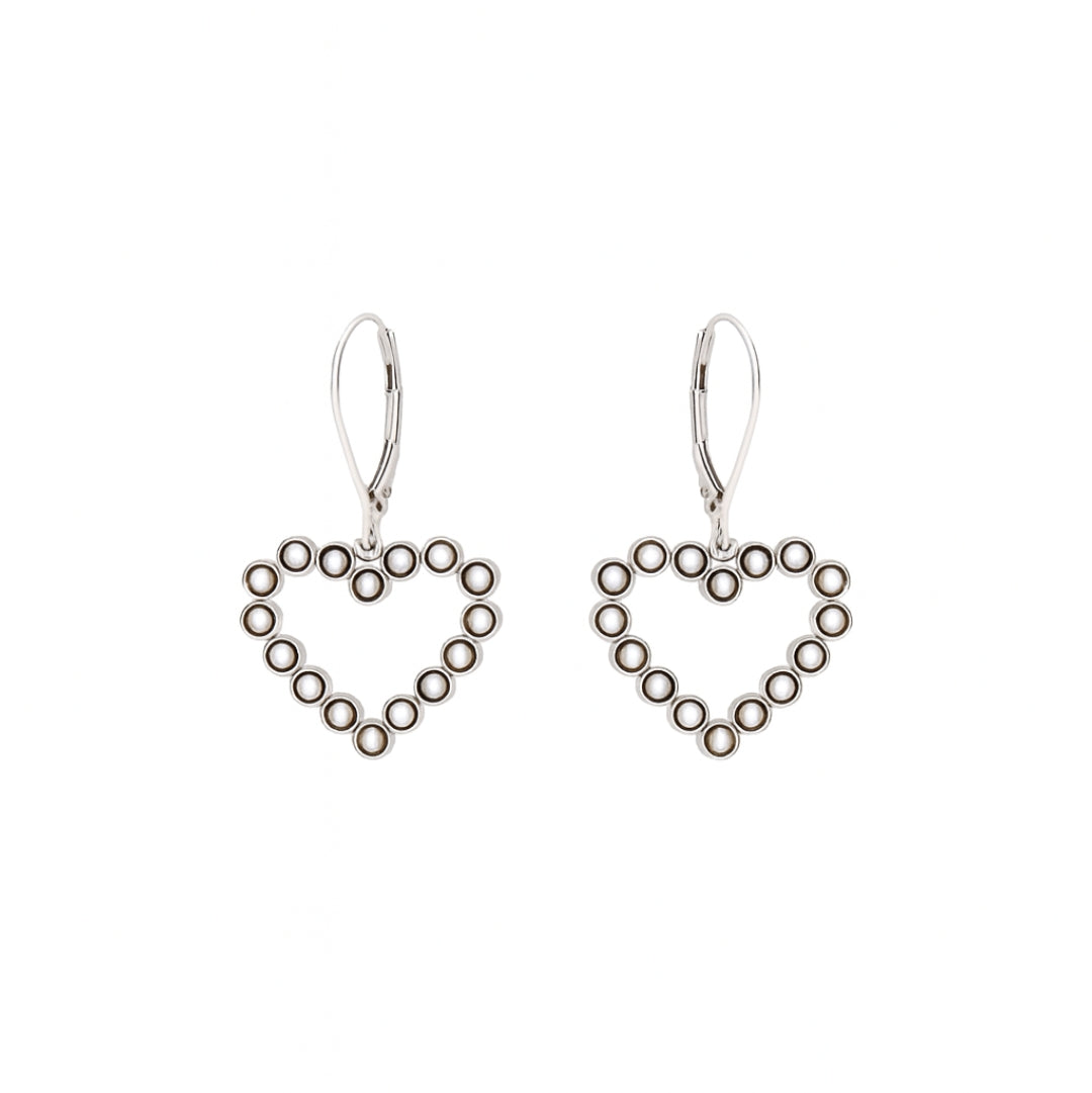Pearls Studded Heart Silver Earring