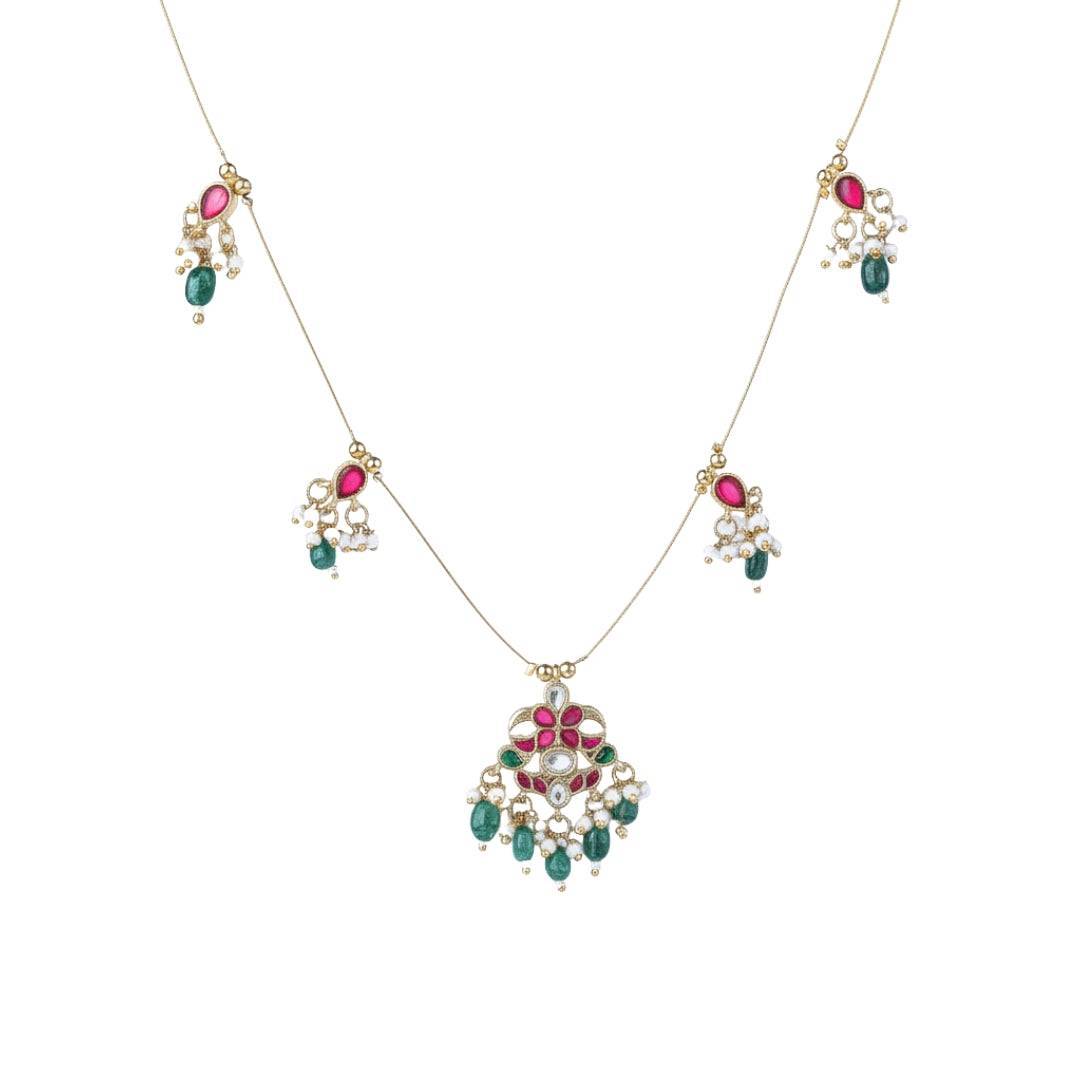 22K Gold-Plated Fashion Necklace front view featuring an elegant design and premium 22K gold-plated finish