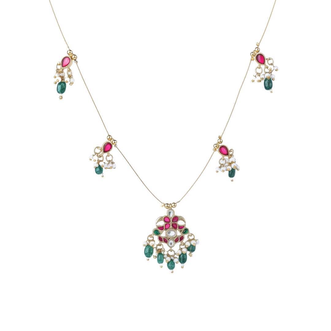22K Gold-Plated Fashion Necklace front view featuring an elegant design and premium 22K gold-plated finish