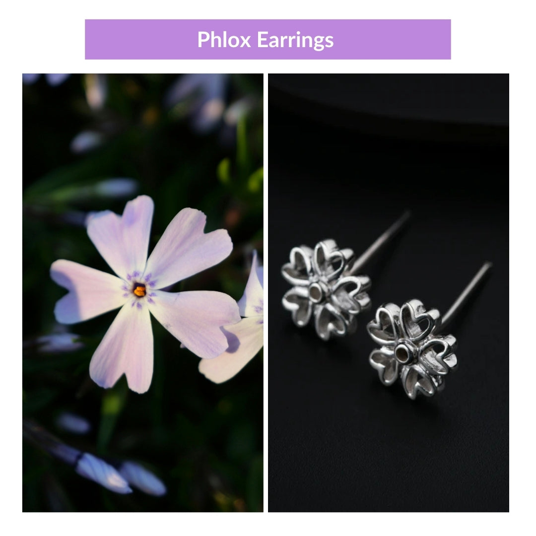 Silver Phlox Flower Studs | 92.5 Silver