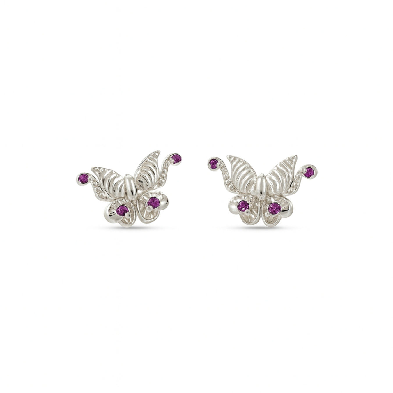 Silver CZ Butterfly Earring